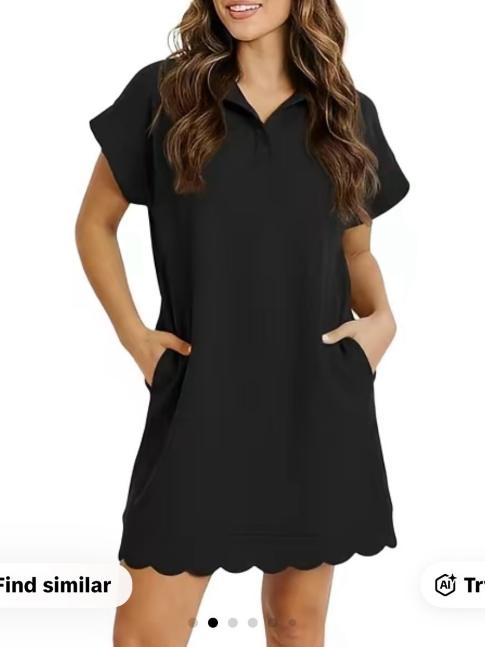 Fisoew Sports Women’s Black Polo Dress